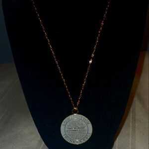 Louis Vuitton Light Blue Necklace With Gold Chain